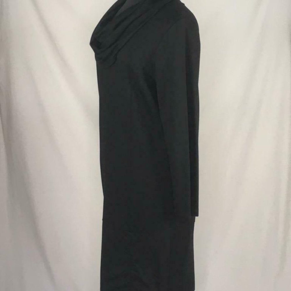 bryn Walker Black Cowl-Neck Drawstring Midi Dress - Picture 5 of 8